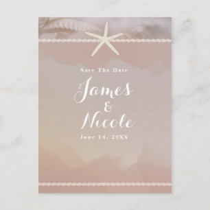 Carte Postale Étoile de mer de plage taupe Engagement Save the D