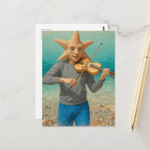 Carte Postale Étoile de mer idiote faisant de la musique
