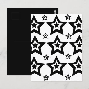 Carte Postale Étoile géométrique Noir et blanc Étoile géométriqu