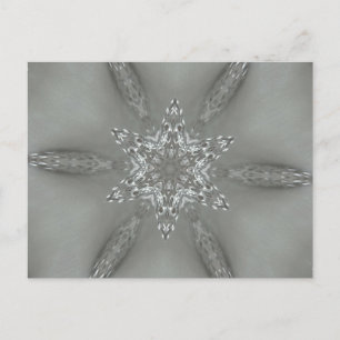 Carte Postale Étoile kaléidoscopique décorative gris argent anti