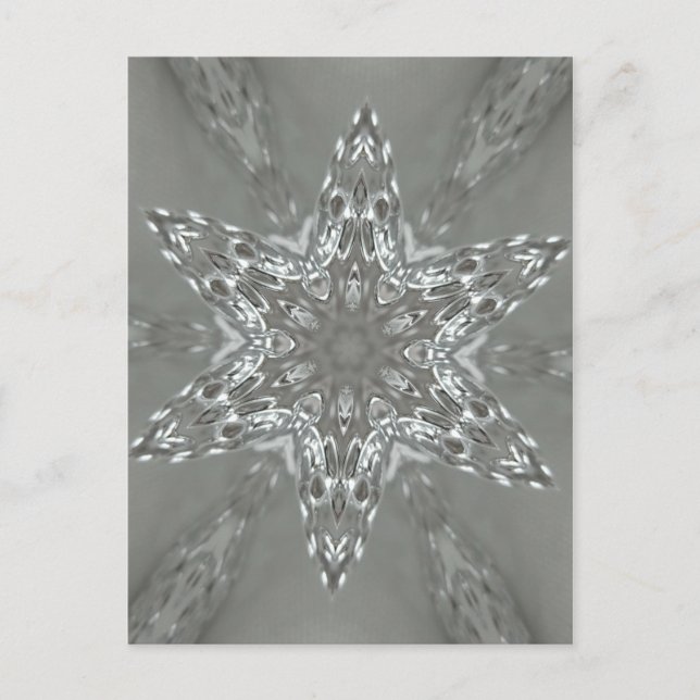 Carte Postale Étoile kaléidoscopique décorative gris argent anti (Devant)