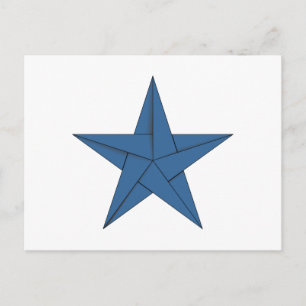 Carte Postale Étoile Origami - Bleu