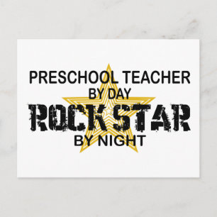 Carte Postale Étoile rock préscolaire par nuit