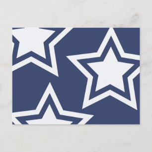 Carte Postale Étoiles Blanches Bleues