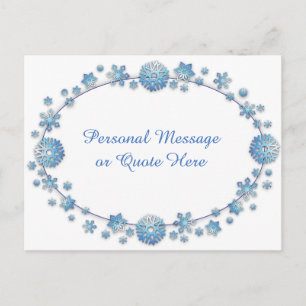 Carte Postale Étoiles bleues délicates avec message personnel ou