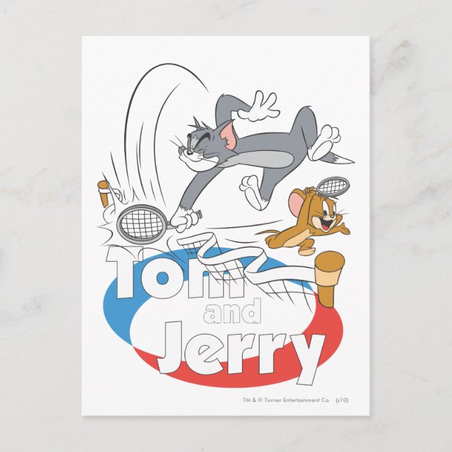 Carte Postale Étoiles de tennis Tom et Jerry 7 (Devant)