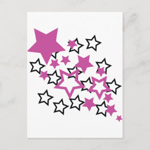 Carte Postale étoiles noires violettes