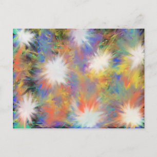 Carte Postale étoiles peinture acrylique colorée et douloureusem