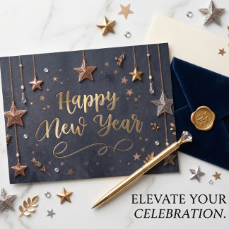 Carte Postale Étoiles Suspendues Bonne Année Chic