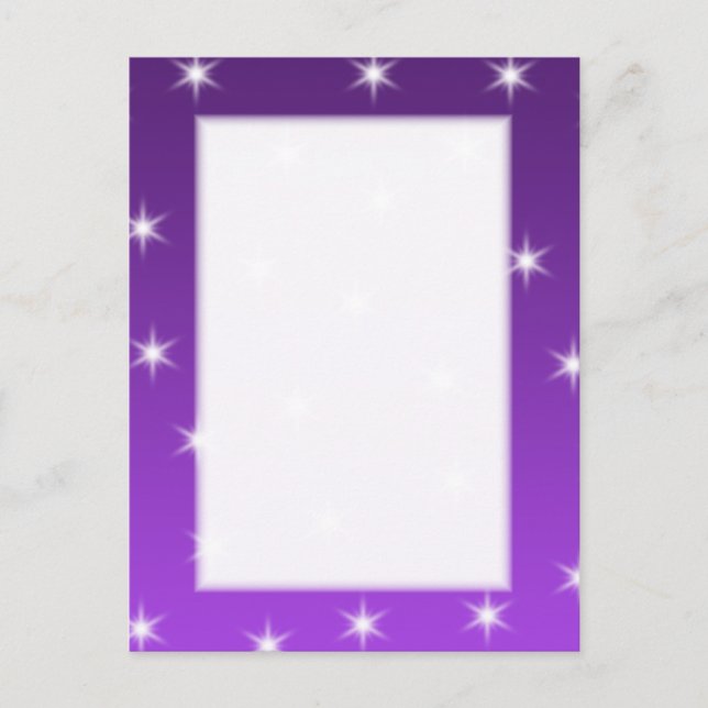 Carte Postale Etoiles violettes et blanches, Motif. (Devant)