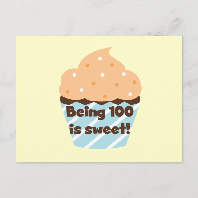 Carte Postale Etre 100 est Sweet Birthday T-shirts et cadeaux (Devant)