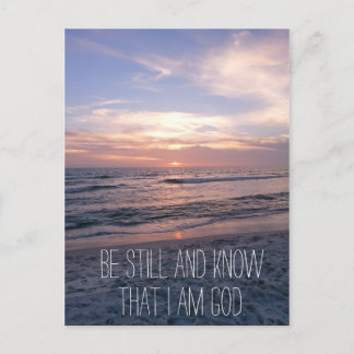 Carte Postale Être encore et connaître la Bible Verse coucher du