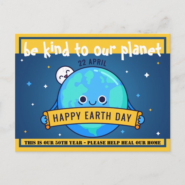 Carte Postale Être GENTIL pour notre planète - Jour des terres D (Devant)