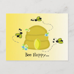 Carte Postale Être Heureux comme une Abeille