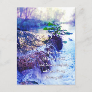 Carte Postale être mon invitation fille de fleurs waterhaze