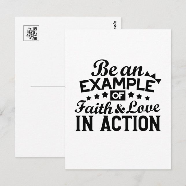 Carte Postale Être un exemple de foi et d'amour en action (Devant / Derrière)