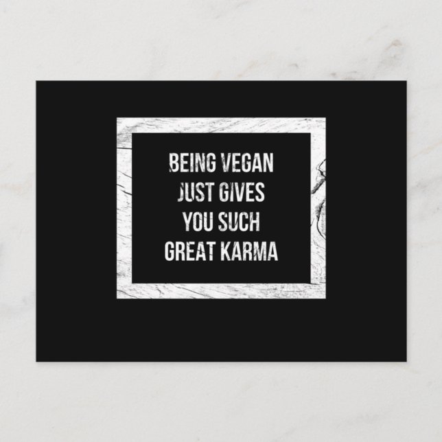 Carte Postale Etre végétalien vous donne un si grand karma (Devant)