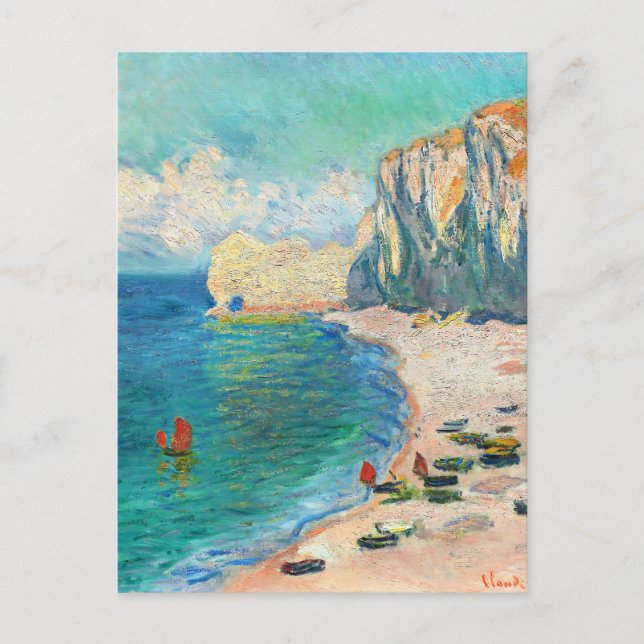 Carte postale Étretat, La Plage de Claude Monet (Devant)