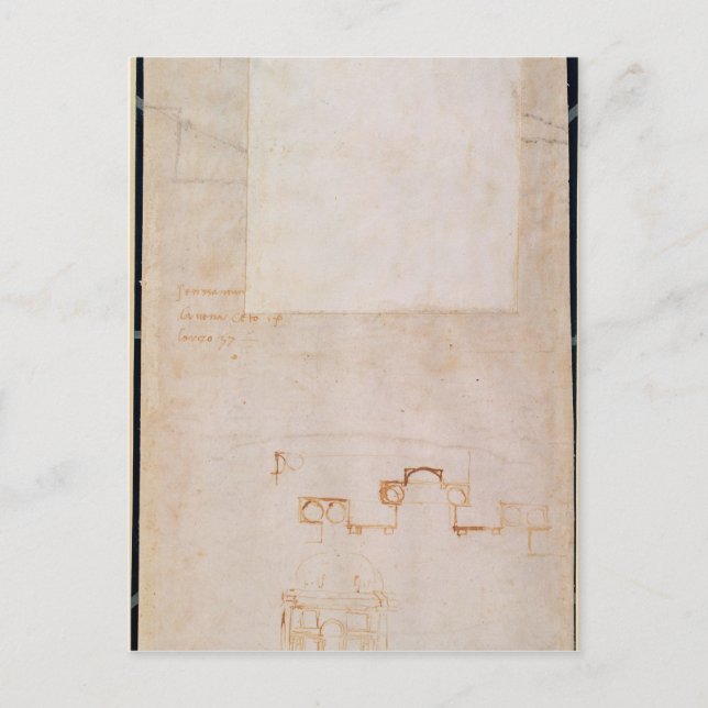 Carte Postale Étude architecturale avec notes (Devant)