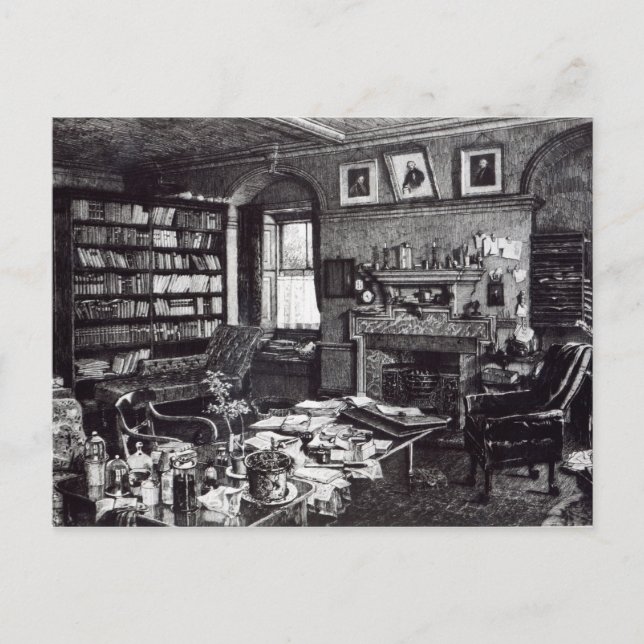 Carte Postale Étude de Charles Darwin à Down House, 1882 (Devant)
