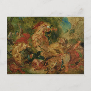 Carte Postale Étude de la chasse au lion, 1854