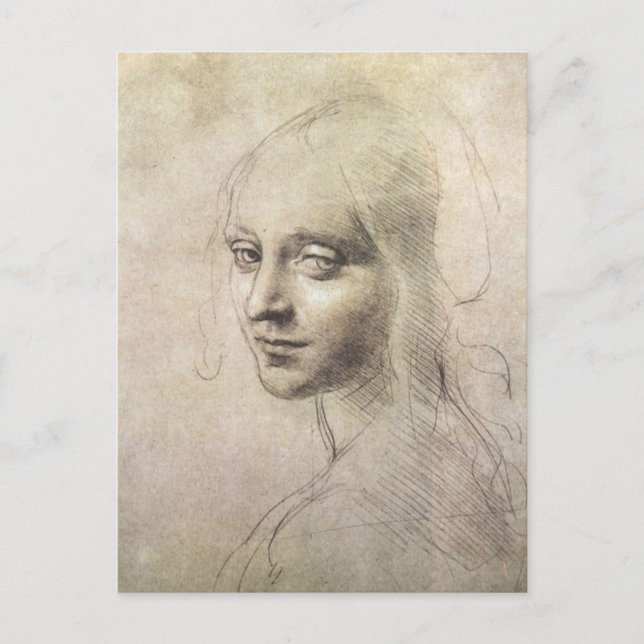 Carte Postale Étude de la tête d'une fille (Devant)