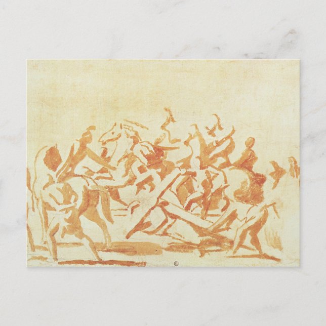 Carte Postale Étude du Christ portant la Croix (craie et lavage) (Devant)