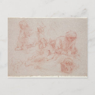 Carte Postale Étude d'un homme inclinable