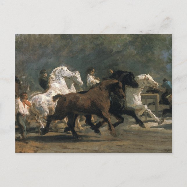 Carte Postale Étude pour le marché du cheval, 1900 (Devant)