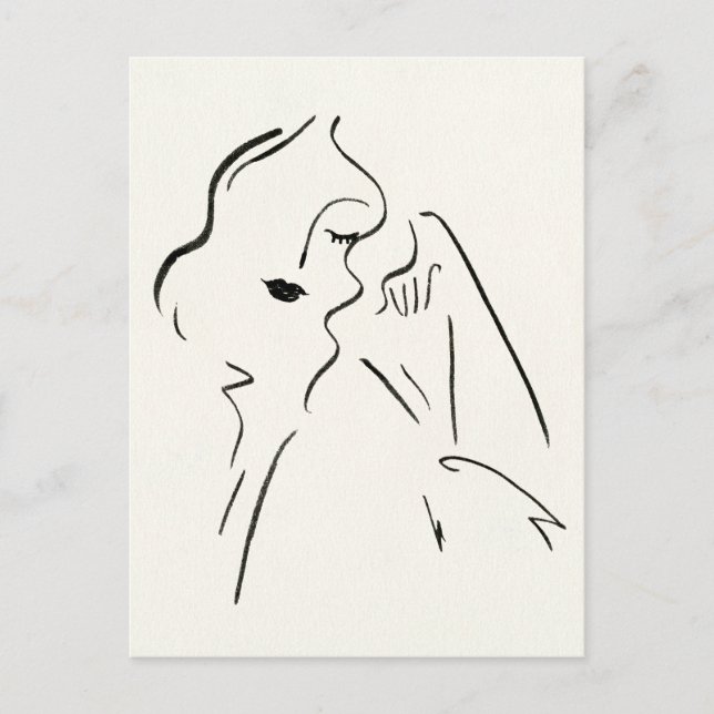 Carte Postale Étude simple - Croquis d'une dame (Devant)