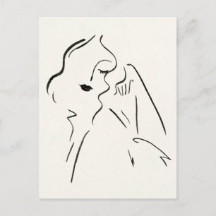 Carte Postale Étude simple - Croquis d'une dame