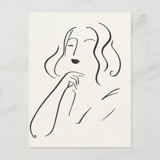 Carte Postale Étude simple - Esquisse d'une femme (Devant)