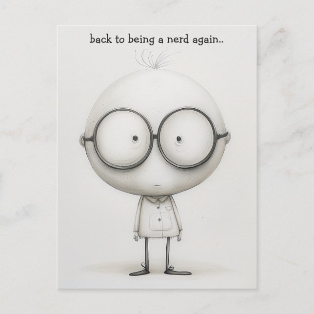 Carte Postale Étudiant nerd (Devant)