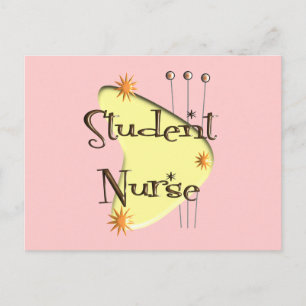 Carte Postale Étudiante Infirmière Retro Style Cadeaux Design