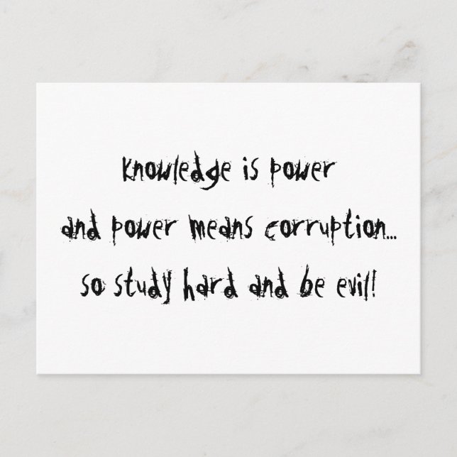 Carte Postale Étudier dur (Devant)