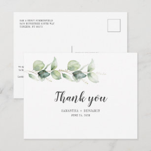 Carte Postale Eucalyptus Botanique Aquarelle Mariage de feuillag