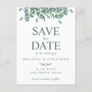 Carte Postale Eucalyptus Foliage Verdure Mariage Enregistrer La
