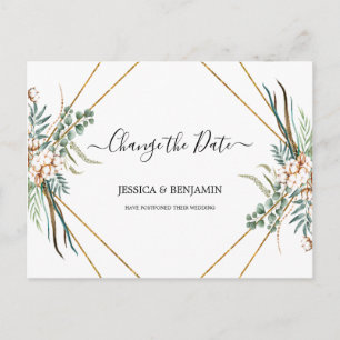 Carte Postale Eucalyptus Green Boho Script Modifier la date