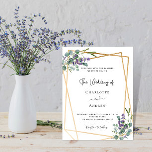 Carte Postale Eucalyptus lavande mariage géométrique floral