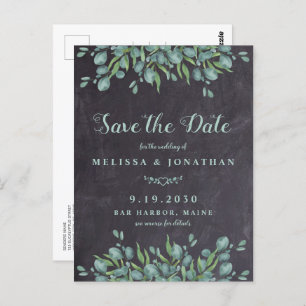 Carte Postale Eucalyptus Rustic QR Code Mariage Enregistrer La D