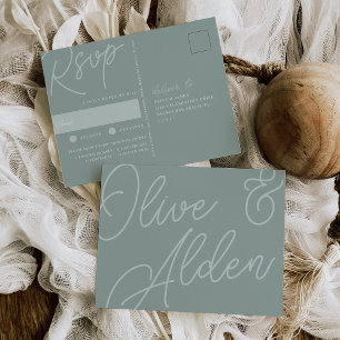 Carte Postale Eucalyptus   Script Watermark Meice Choice RSVP