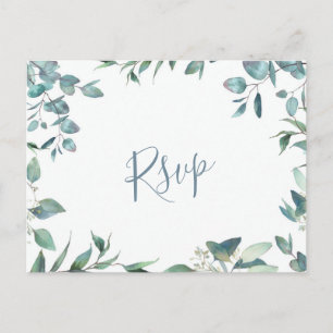 Carte Postale Eucalyptus Verdure Aquarelle Mariage RSVP