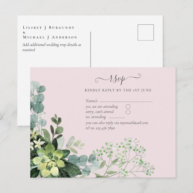 Carte Postale Eucalyptus Verdure Mariage Foliage Bébés Respirer (Devant / Derrière)