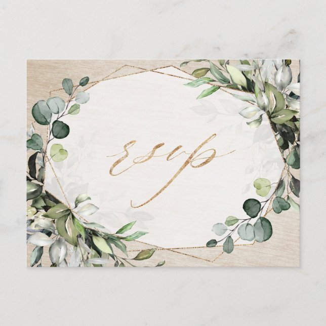 Carte Postale Eucalyptus Verdure Moderne Mariage géométrique RSV (Devant)