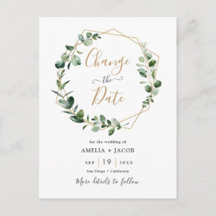 Carte Postale Eucalyptus Vert Géométrique Modifier la date