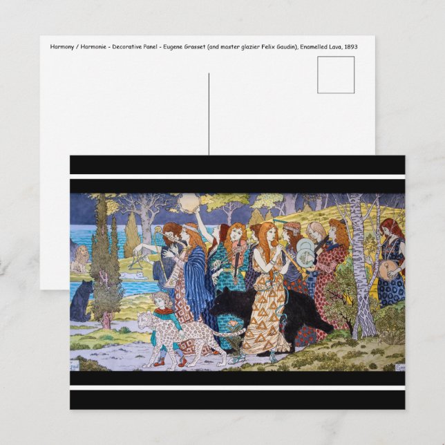 Carte Postale Eugene Grasset - Panneau décoratif Harmony (Devant / Derrière)