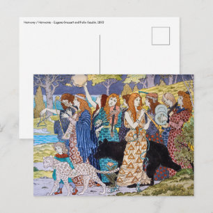 Carte Postale Eugene Grasset - Panneau décoratif Harmony