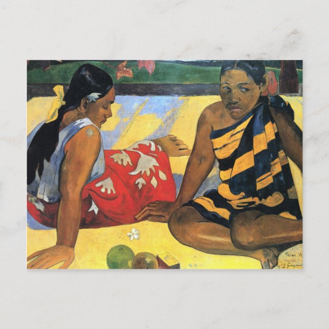 Carte Postale Eugène Henri Paul Gauguin - Deux femmes de Tahiti (Devant)