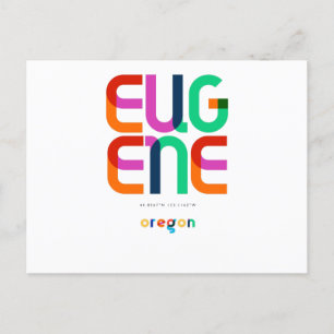 Carte Postale Eugene Oregon Mid Century, Pop Art,