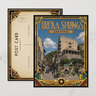 Carte Postale Eureka Springs Arkansas Art Déco Vintage Âge d'Or
